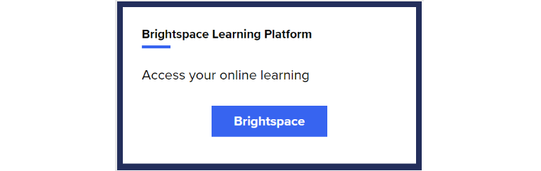 Screenshot showing blue Brightspace button