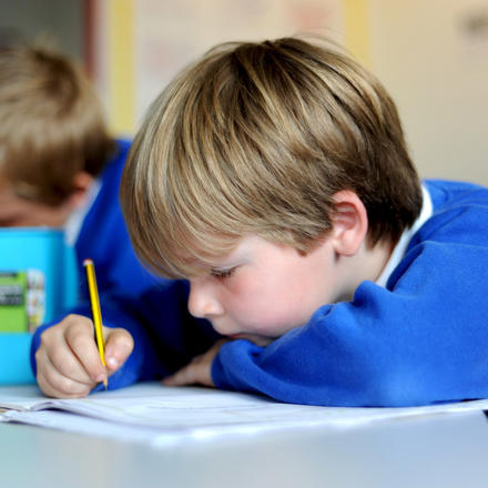A pupil writes