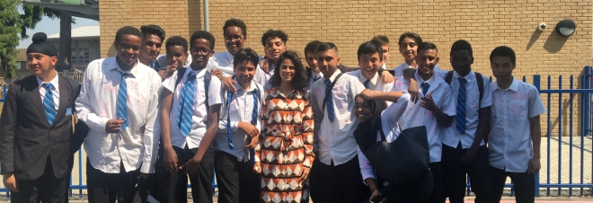 Aisha Patel and pupils