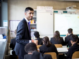 Image of teacher in class