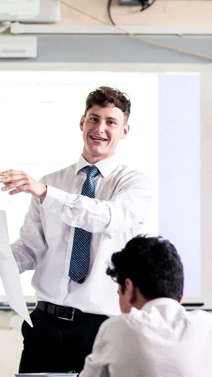 A teacher conducts a class